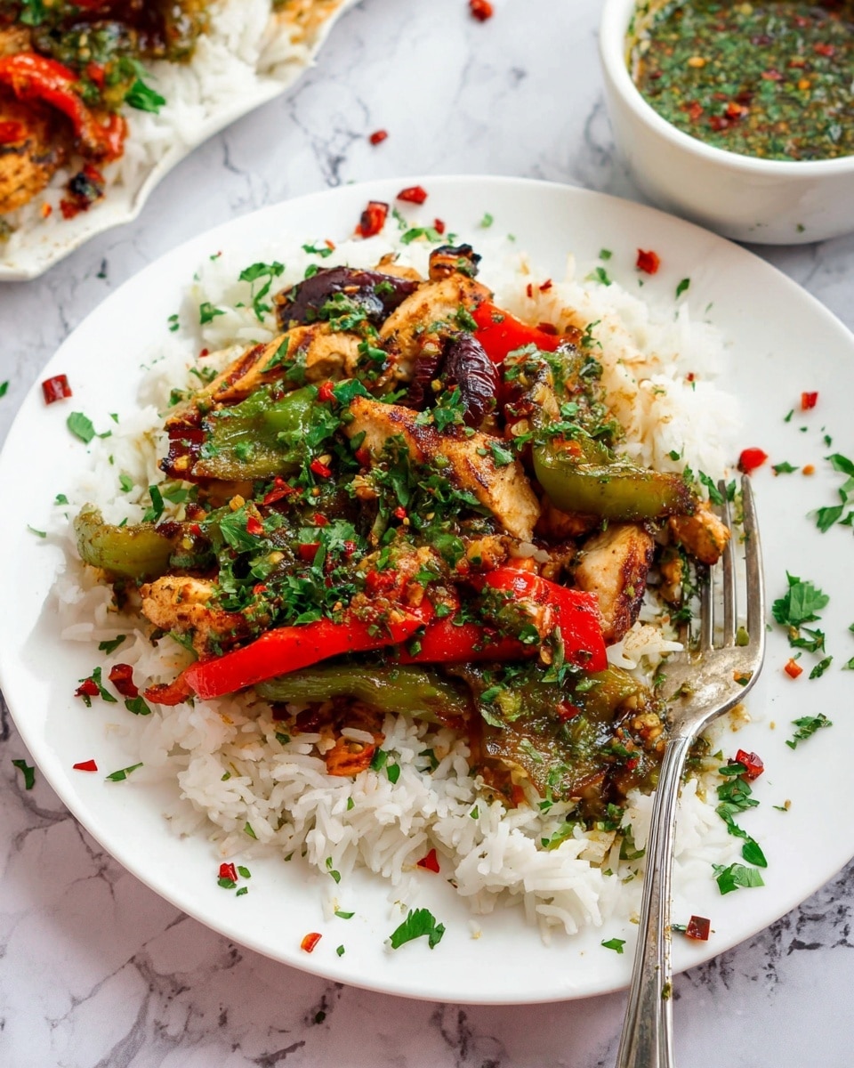 Air Fryer Chicken and Veggies with Chimichurri Sauce Recipe