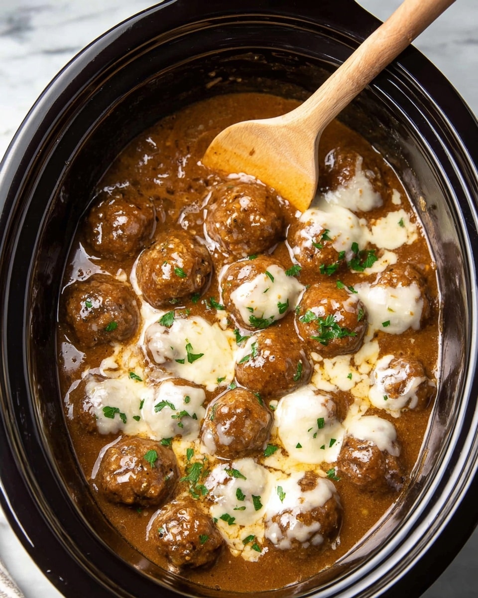 Crock Pot French Onion Meatballs Recipe