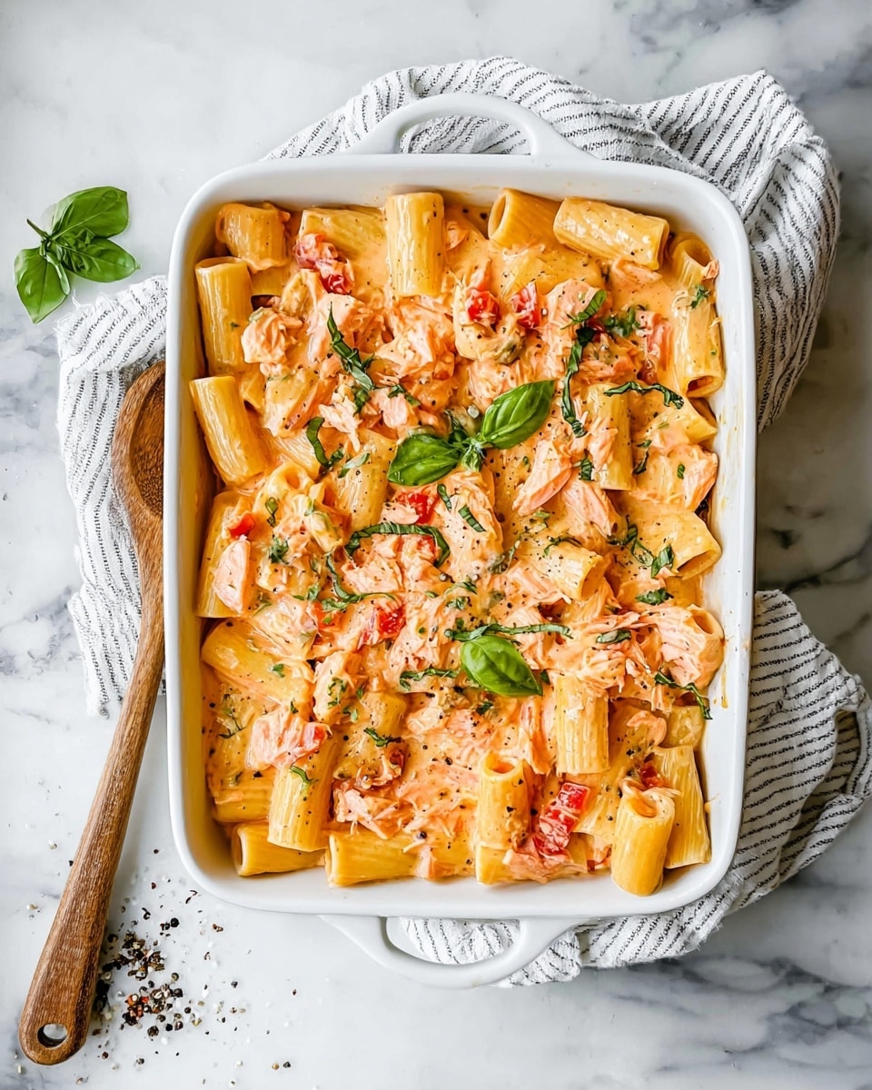 Baked Feta Pasta with Salmon Recipe
