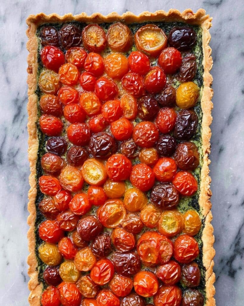 Roasted Cherry Tomato Tart with Pesto Recipe