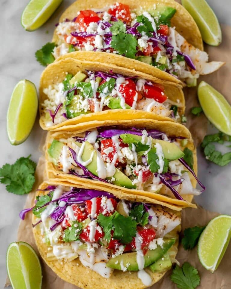 Fish Tacos with Spicy Lime Sauce Recipe