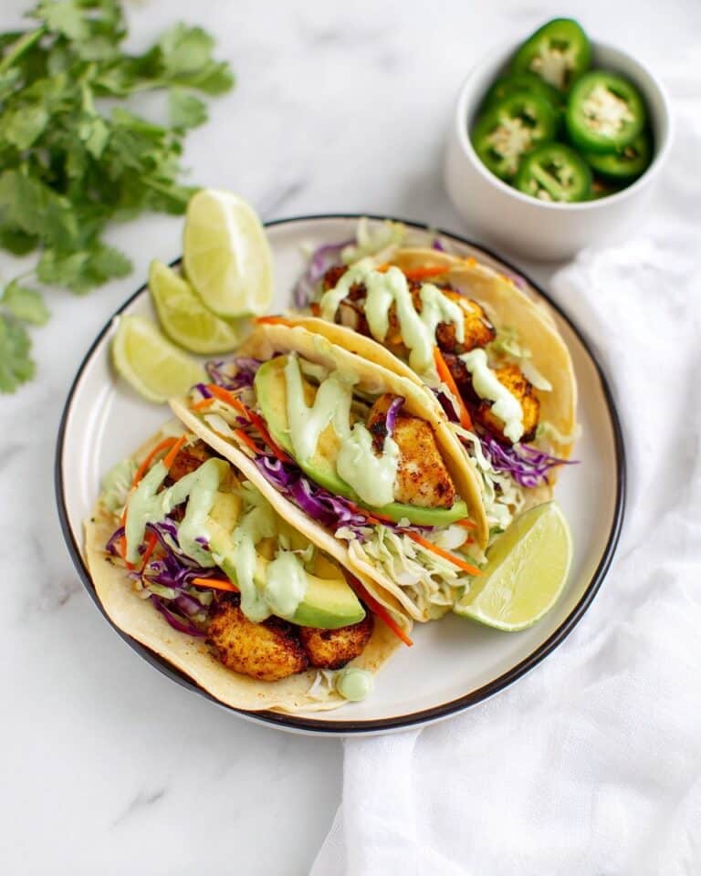 Fish Tacos with Honey Lime Cilantro Slaw Recipe