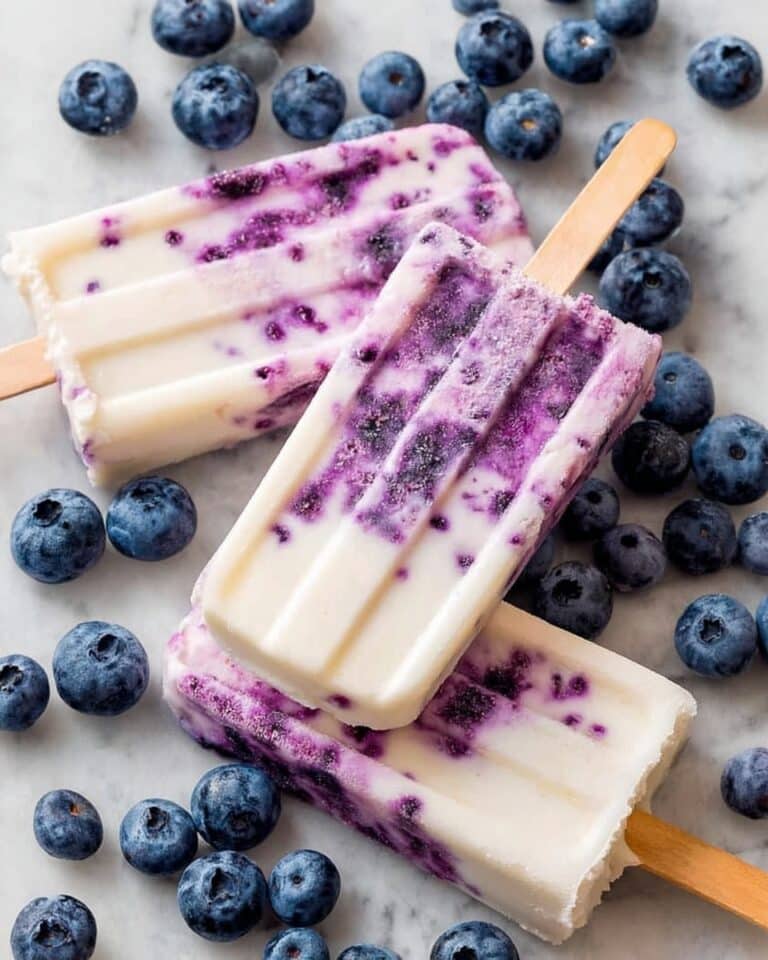 3 Ingredient Blueberry Yogurt Swirl Popsicles Recipe