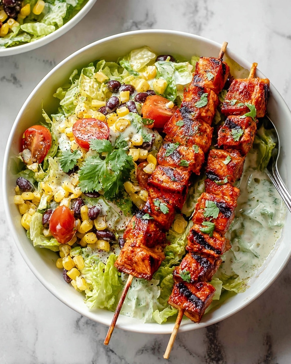 BBQ Chicken Skewer Salad Recipe