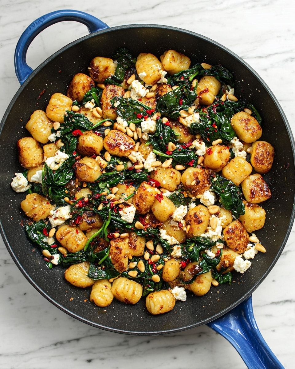 Pan Fried Gnocchi with Fennel, Cherry Tomatoes, Spinach, and Feta Recipe
