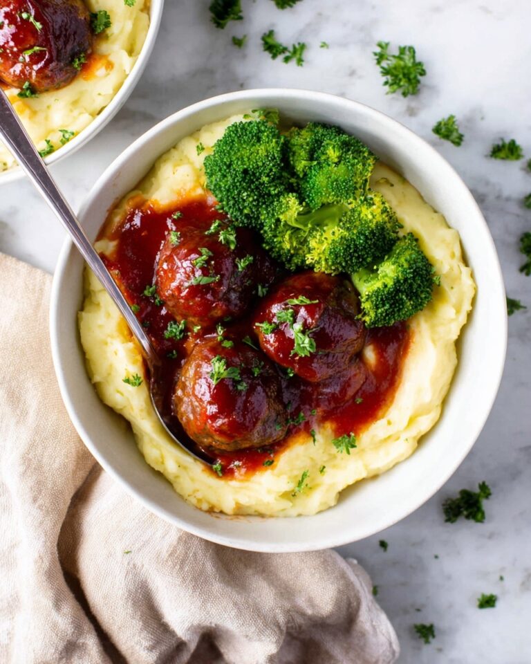 BBQ Meatballs with Creamy Mashed Potatoes Recipe