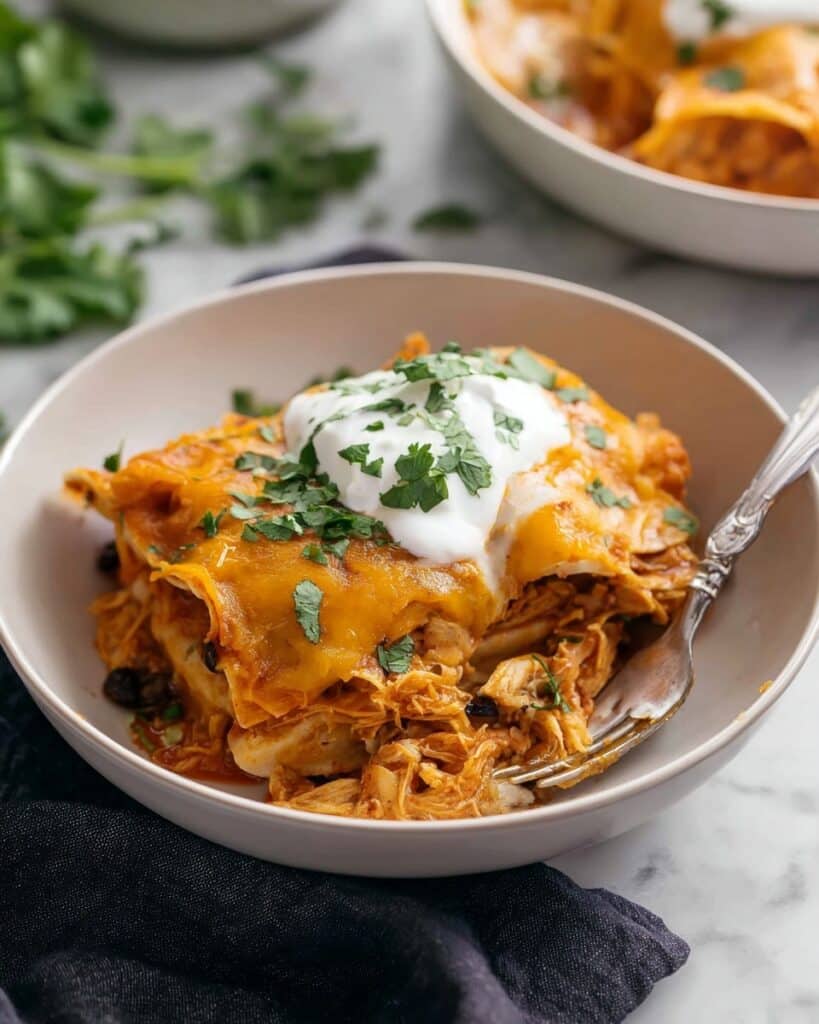 Crock-Pot Chicken Enchilada Casserole Recipe