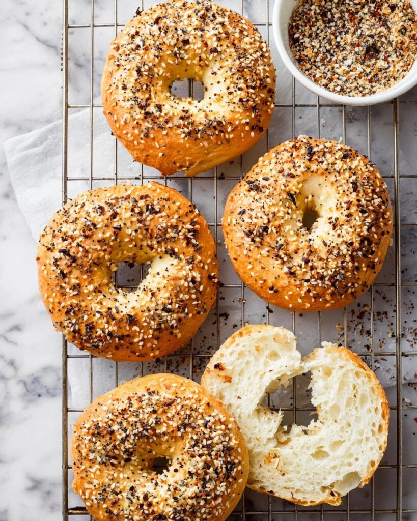 Baked Protein Bagels with Cottage Cheese Recipe