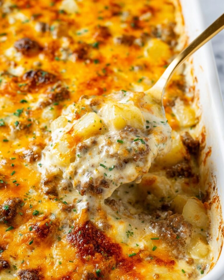 Cheesy Ground Beef and Potato Casserole Recipe