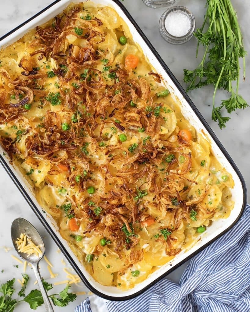 Chicken and Potato Casserole with Crispy Onions Recipe