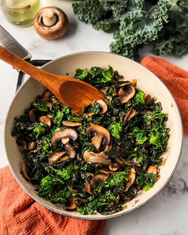 Sauteed Kale and Mushrooms with Balsamic Recipe