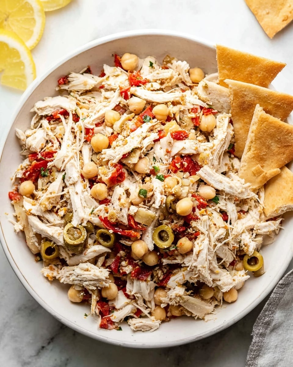Mediterranean-Style Chickpea and Chicken Salad (No Mayo + Meal Prep Friendly!) Recipe