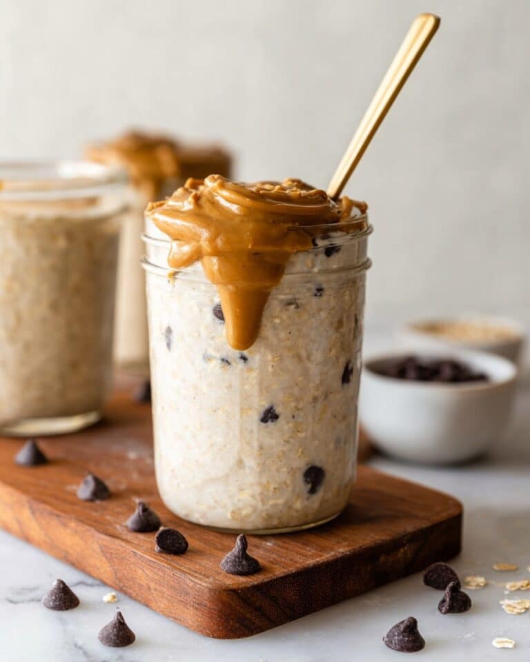 Blended Overnight Oats with Chocolate Chips and Peanut Butter Recipe