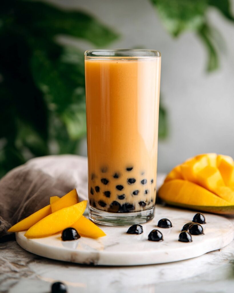 Easy Mango Milk Tea (Mango Boba Tea) Recipe