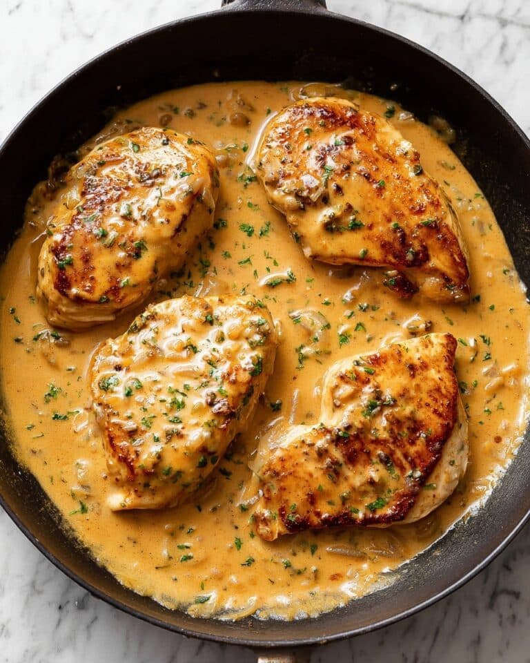 Smothered Chicken with Creamy Onion Gravy Recipe