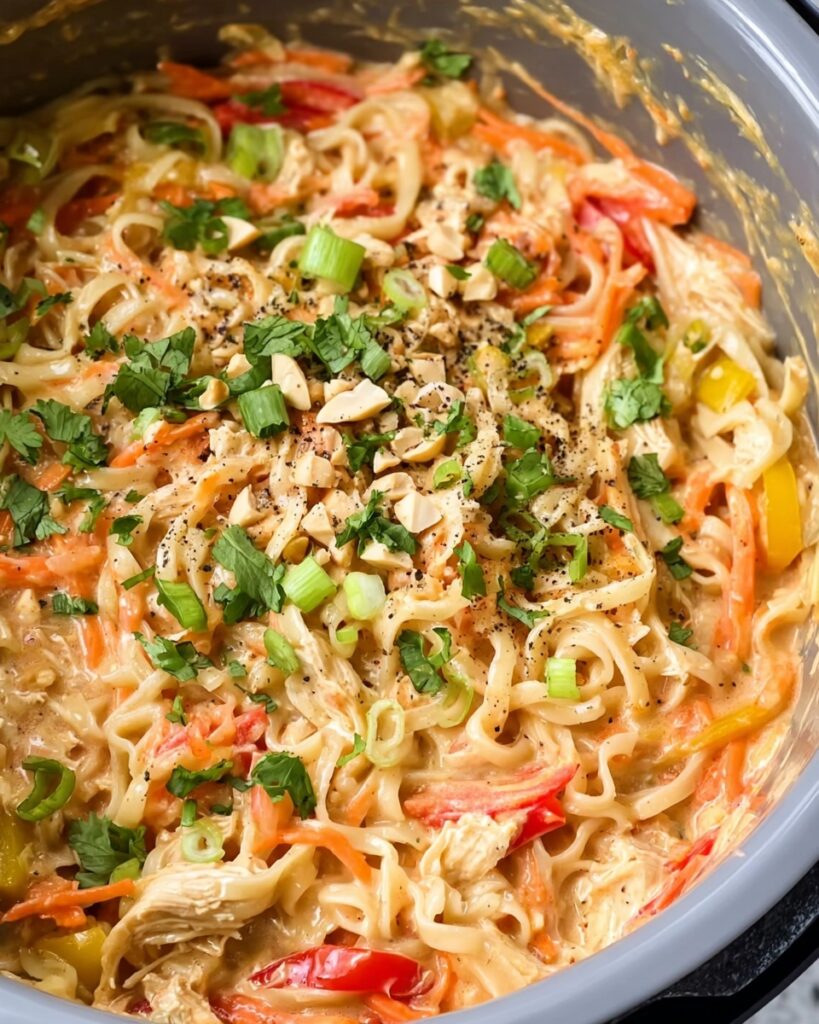 Instant Pot Sticky Garlic Peanut Noodles Recipe
