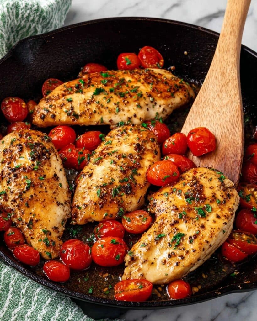 Balsamic Chicken with Cherry Tomatoes and Herbs Recipe