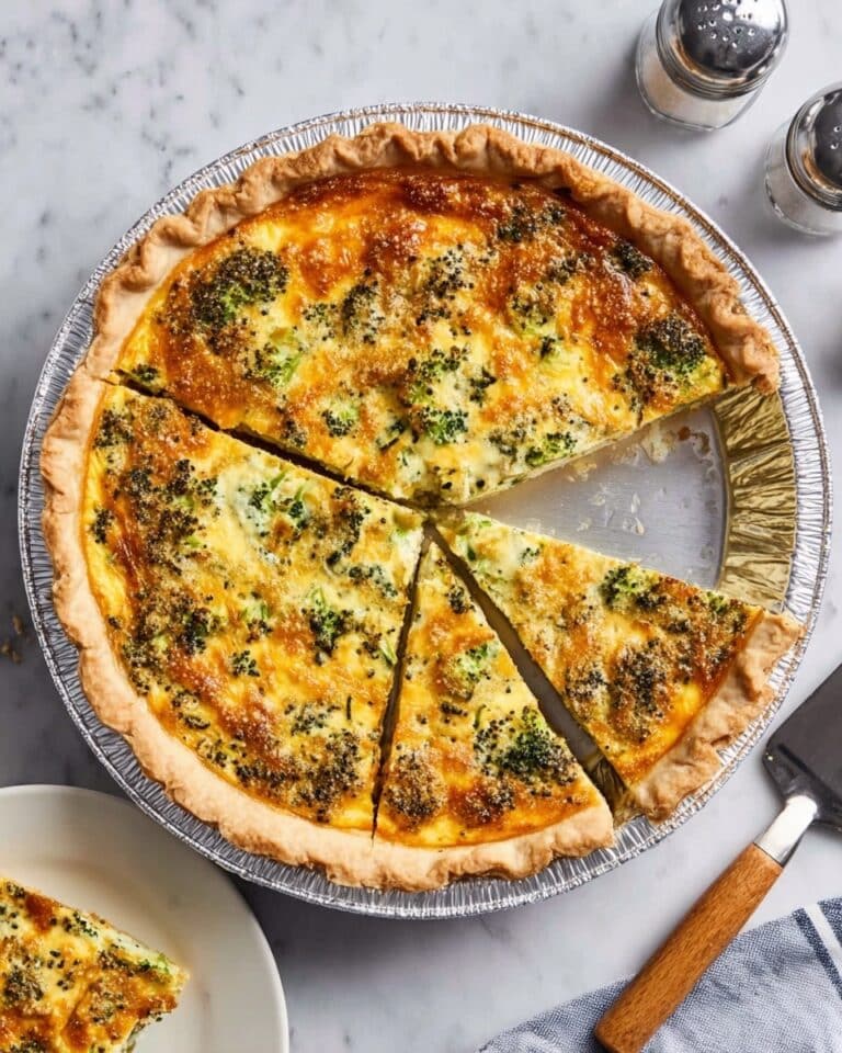 Broccoli and Cheddar Cheese Quiche Recipe