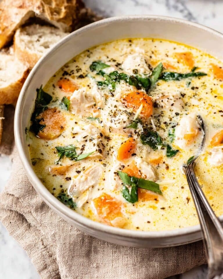 Creamy Chicken Soup with Vegetables and Gruyère Recipe