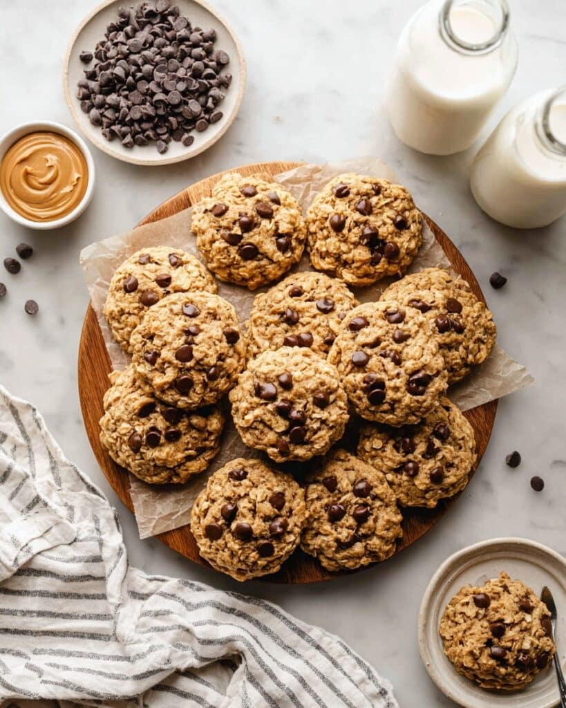 Soft Peanut Butter Oatmeal Chocolate Chip Cookies Recipe