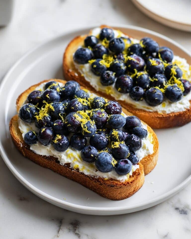 Lemon Blueberry Ricotta Toast With Honey Recipe