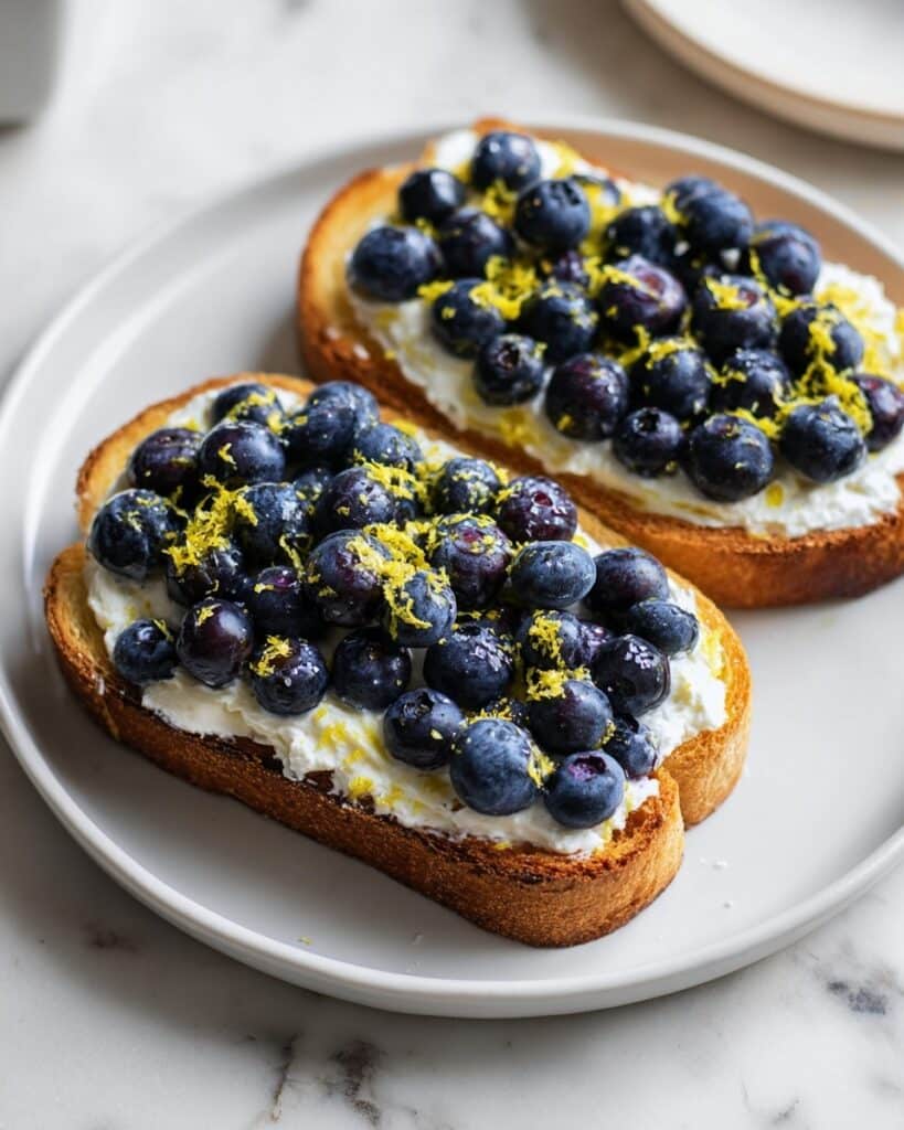 Lemon Blueberry Ricotta Toast With Honey Recipe