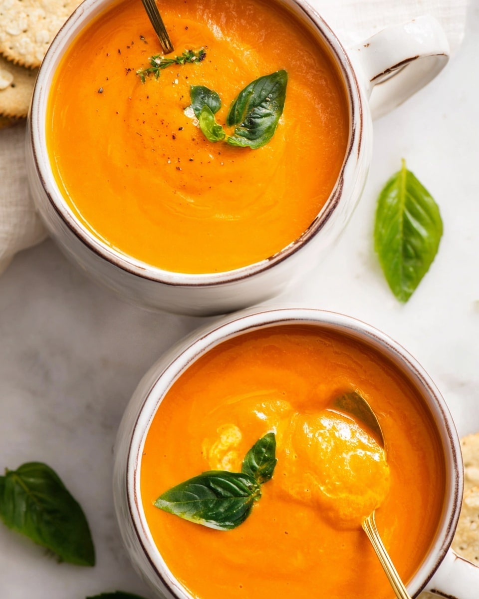 Slow Cooker Tomato Soup with Fresh Tomatoes and Basil Recipe