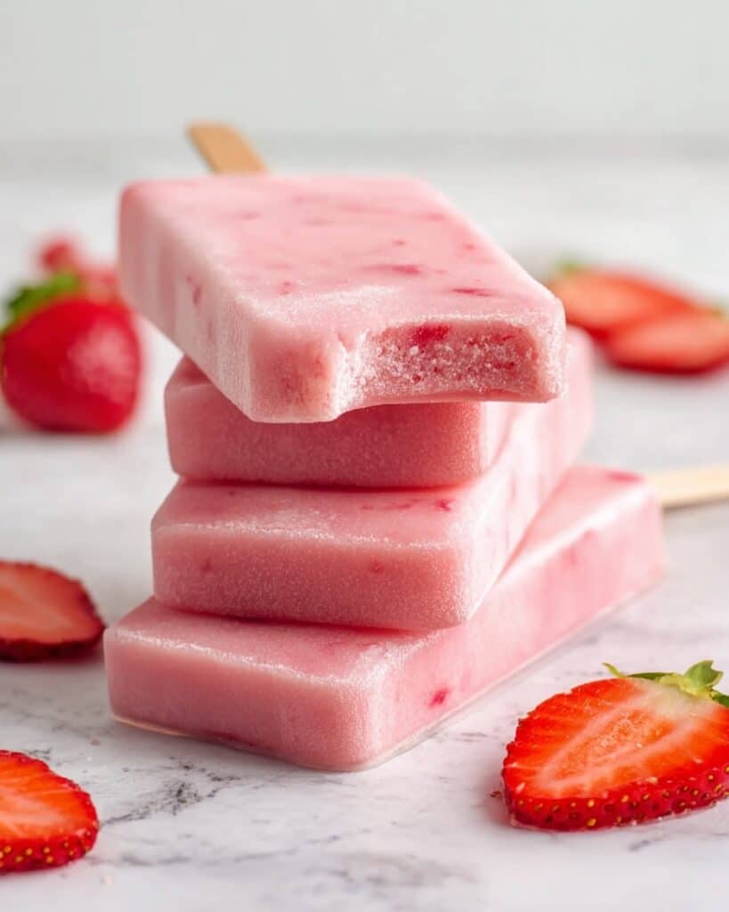 Strawberry Lemonade Greek Yogurt Popsicles Recipe