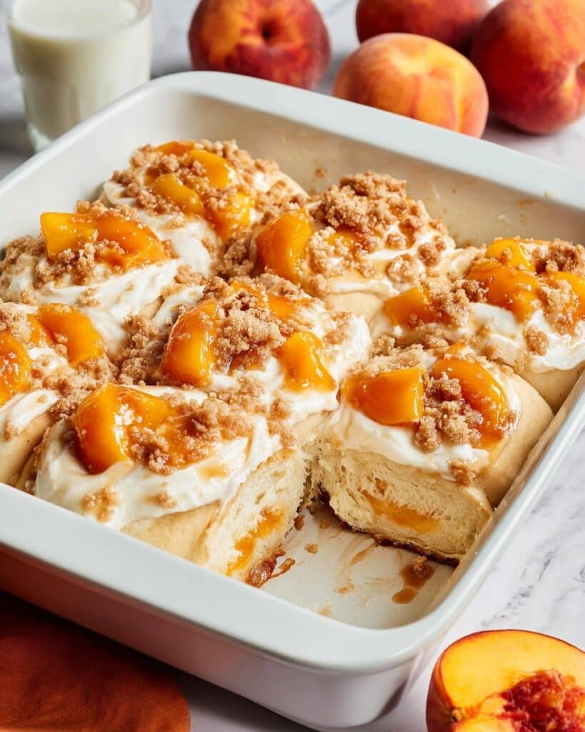 Peach Cobbler Cinnamon Rolls Recipe