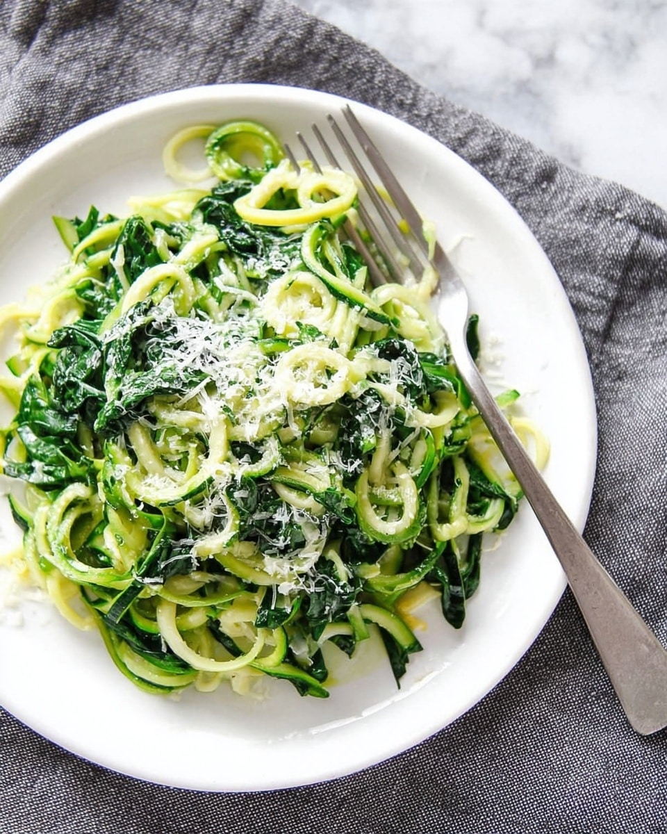 5-Ingredient Spinach Parmesan Zucchini Noodles Recipe