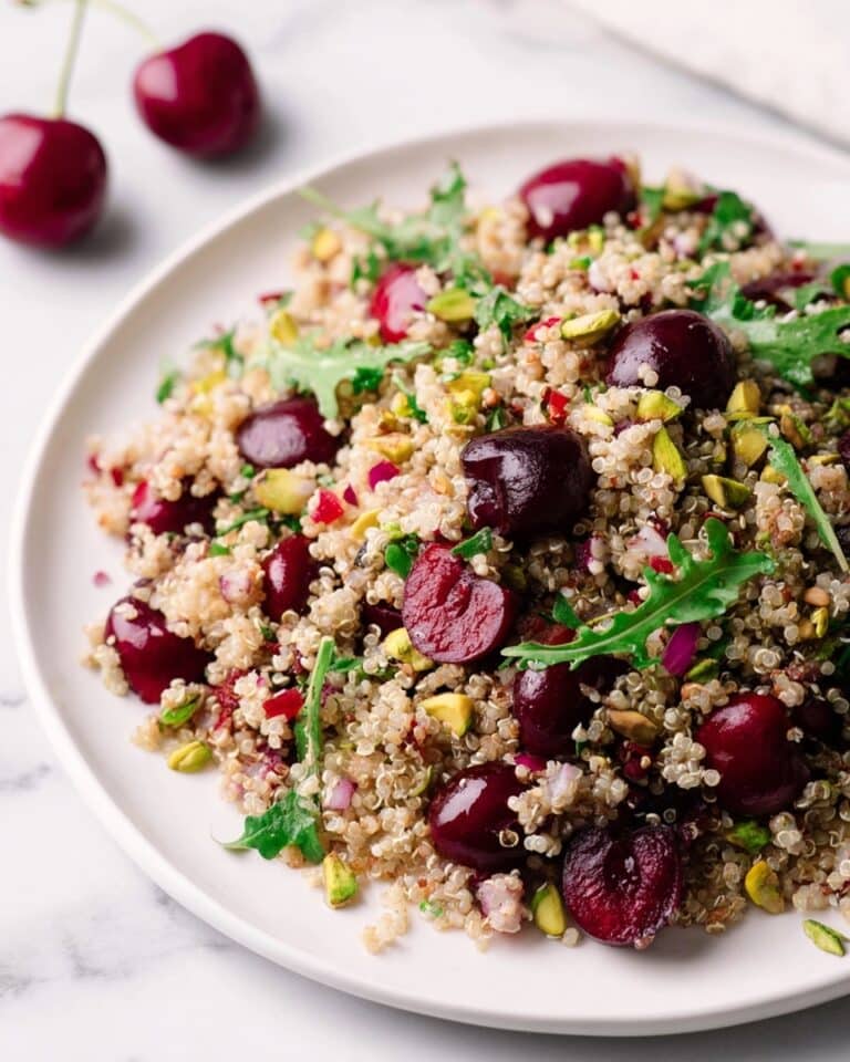 Cherry, Pistachio & Mint Quinoa Salad Recipe