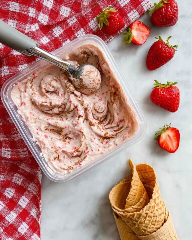 Vegan Strawberry Almond Butter Ice Cream (5 Minutes) Recipe