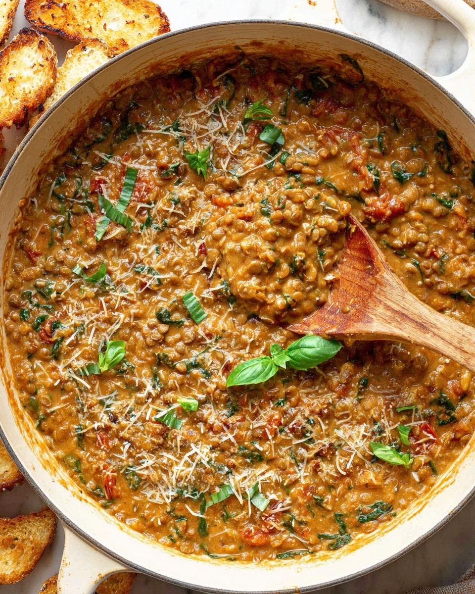 Creamy Sun-Dried Tomato and Lentil Skillet Recipe