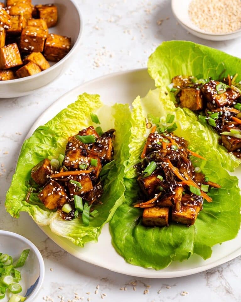 The BEST Saucy Tofu Lettuce Wraps Recipe