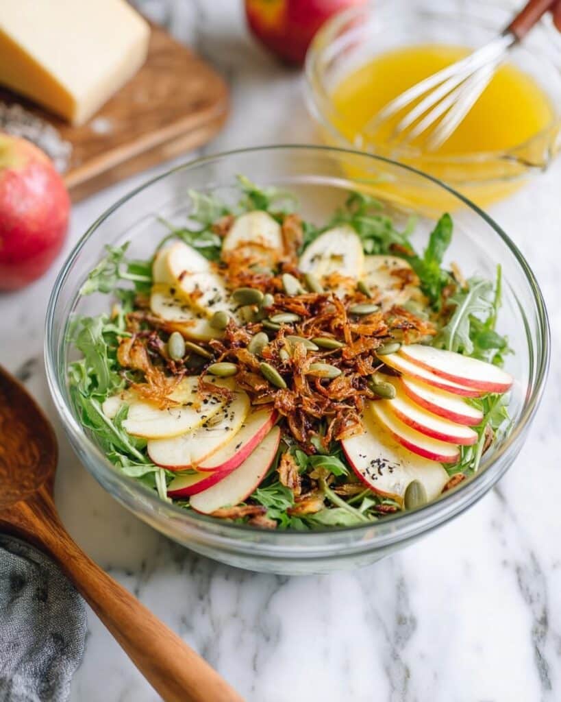 Honey Mustard Quinoa Apple Salad with Crispy Shallots Recipe