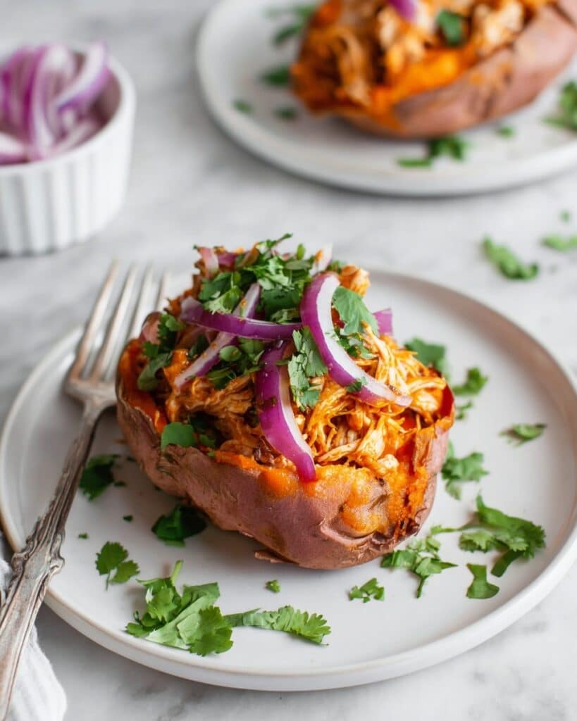 BBQ Chicken Stuffed Sweet Potatoes Recipe