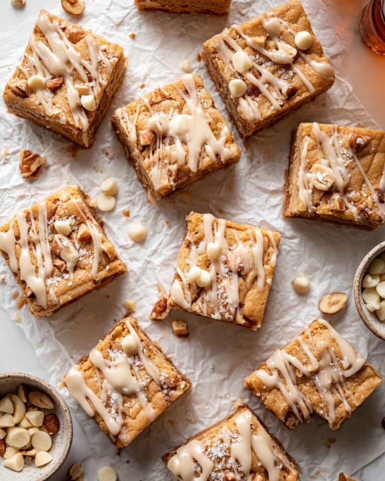 Maple White Chocolate Blondies with Maple Glaze Recipe