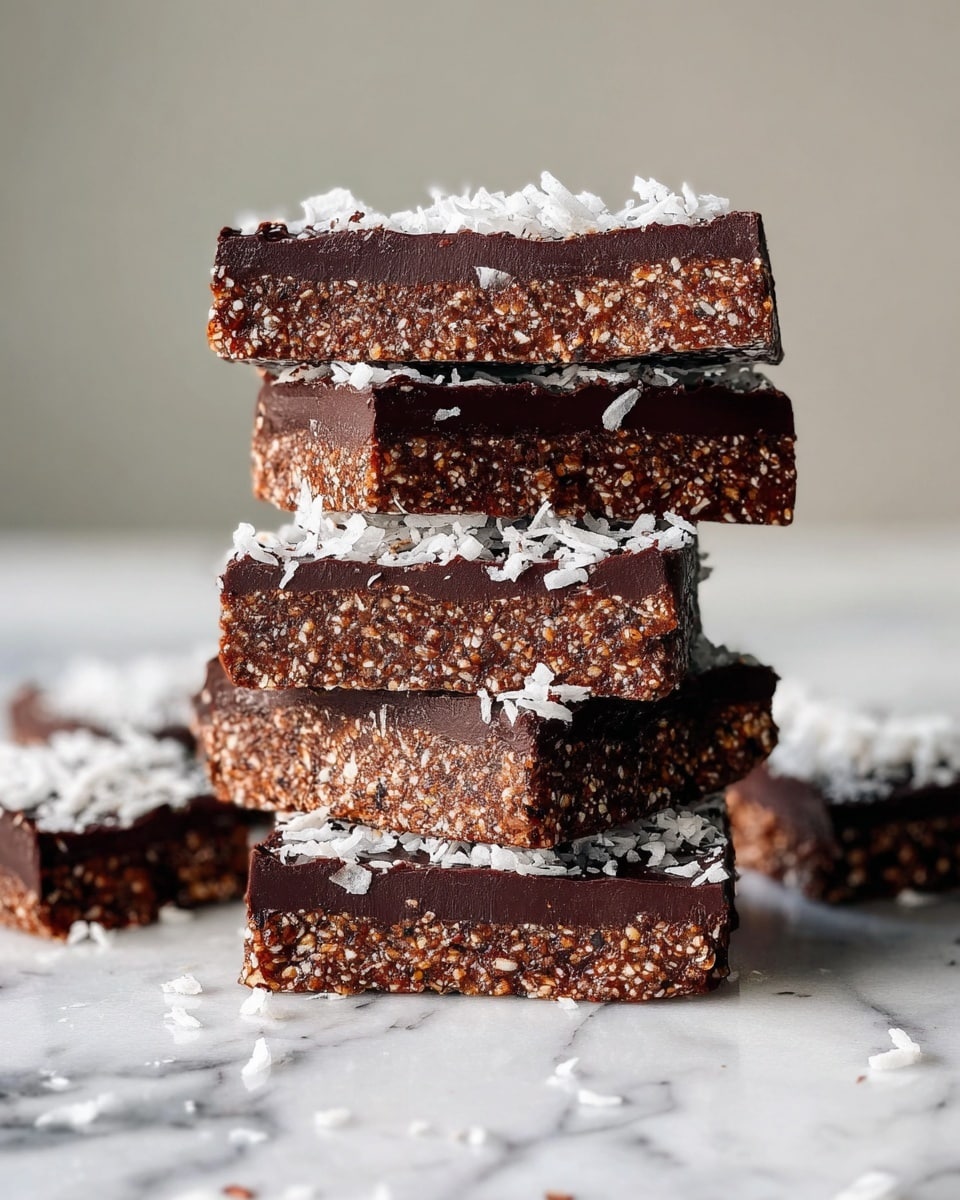 Vegan Chocolate Coconut Date Bars {GF, Oil-Free} Recipe