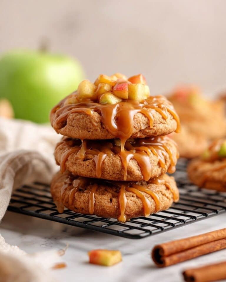 Apple Pie Snickerdoodle Cookies with Caramel and Apple Filling Recipe