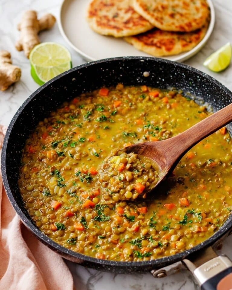 One-Pot Green Lentil Dal with Coconut and Spices Recipe