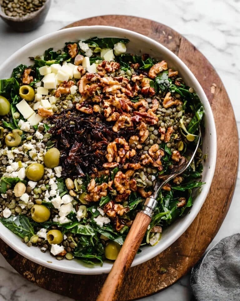 Lentil Salad with Feta, Kale, and Toasted Almonds Recipe