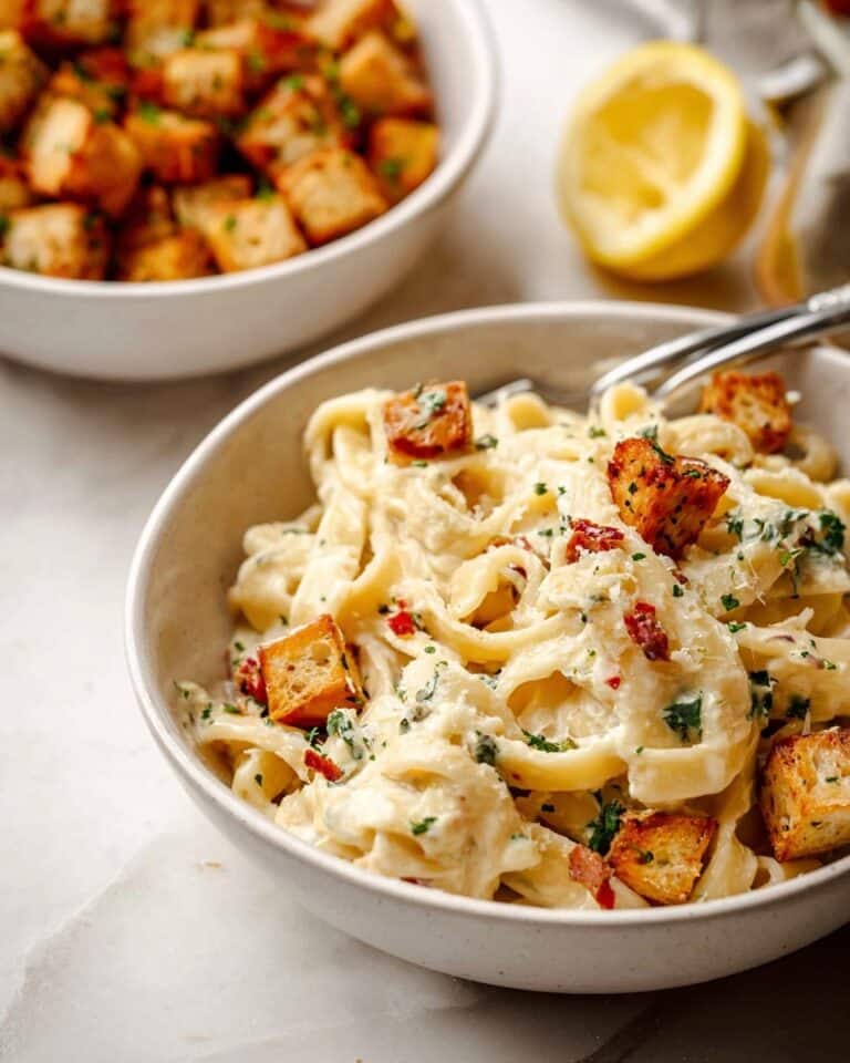 Creamy Tahini Pasta with Lemon and Garlic Recipe