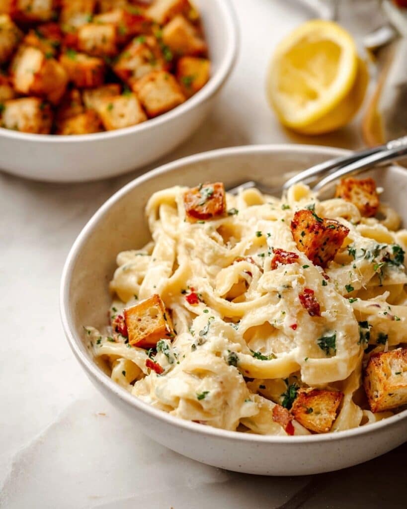 Creamy Tahini Pasta with Lemon and Garlic Recipe