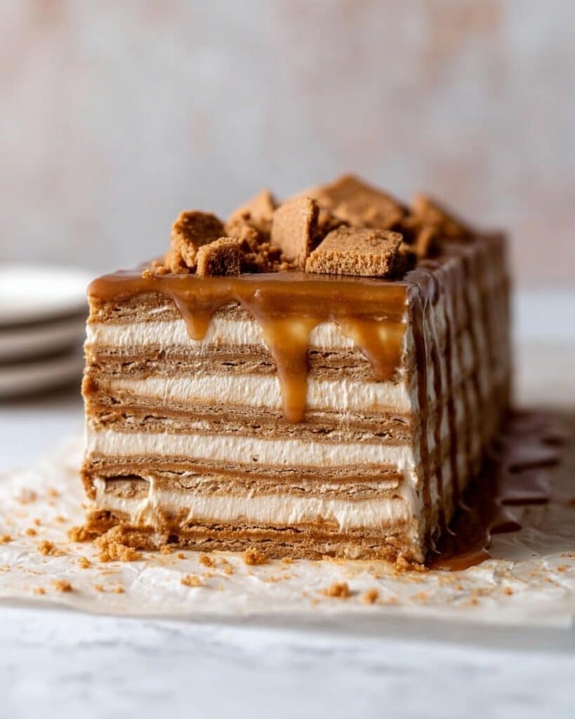 No-Bake Cookie Butter Icebox Cake with Speculoos Recipe