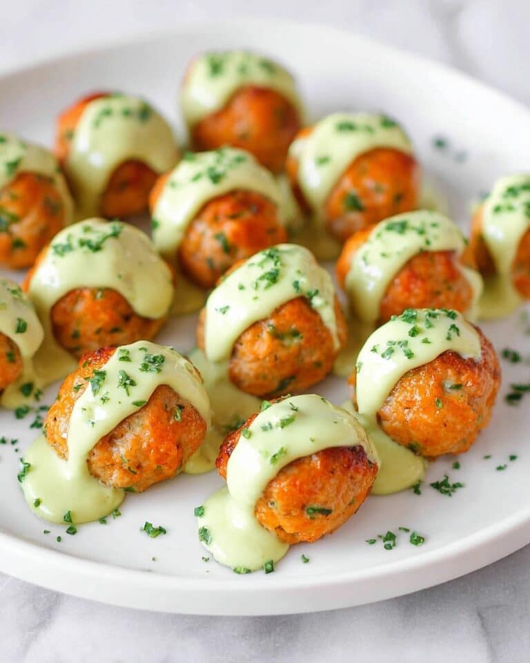Baked Salmon Meatballs with Creamy Avocado Sauce Recipe
