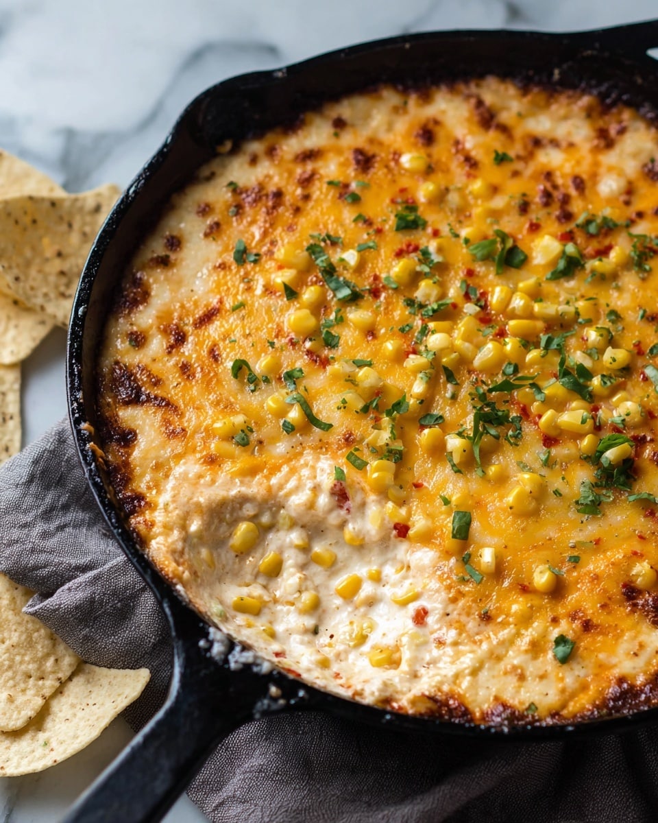 Cheesy Skillet Mexican Street Corn Dip Recipe