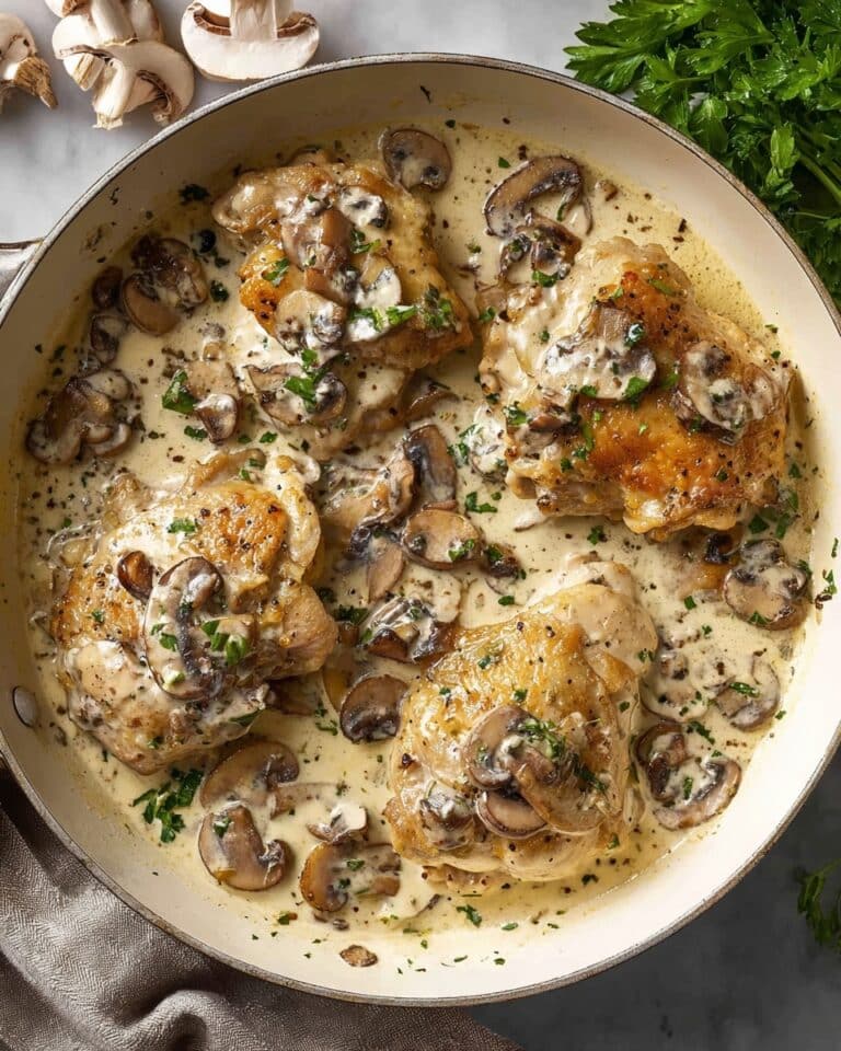 Creamy Garlic Mushroom Chicken Recipe