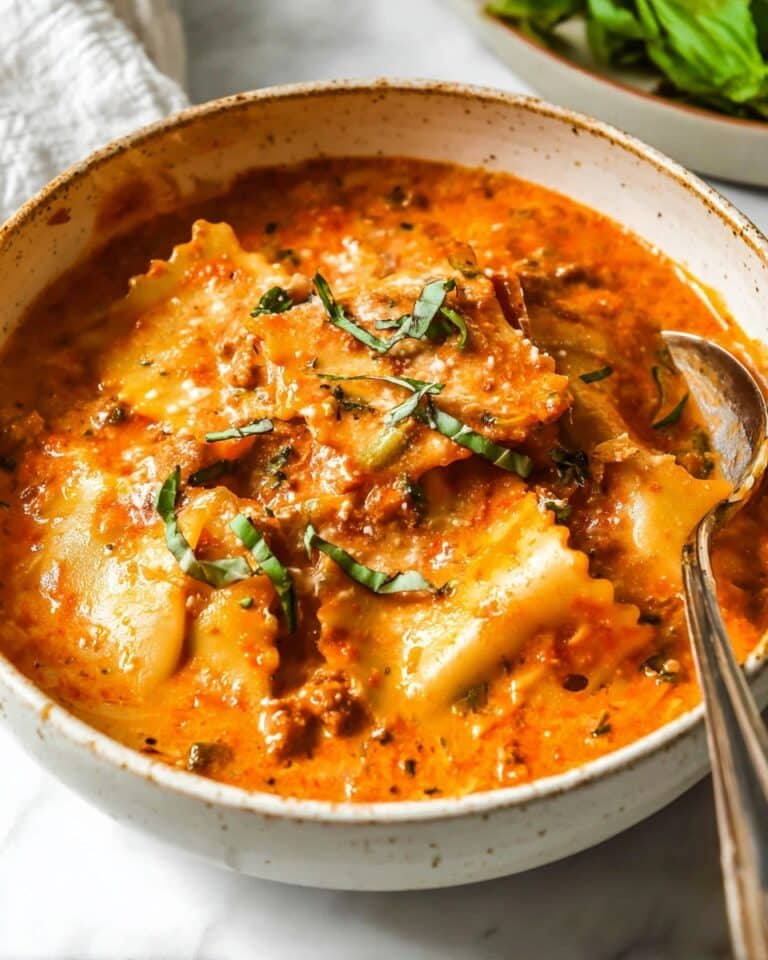 Easy Creamy Lasagna Soup Recipe