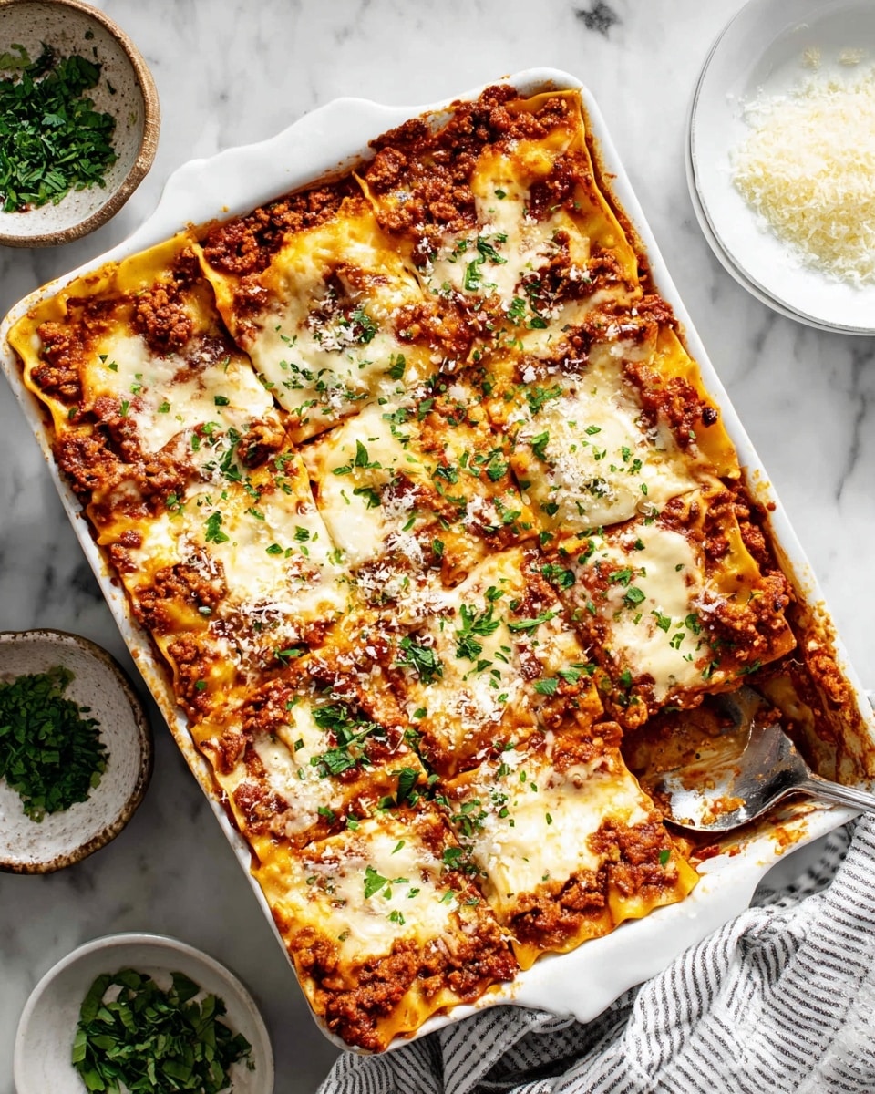 Meaty Lasagna with Cottage Cheese Recipe