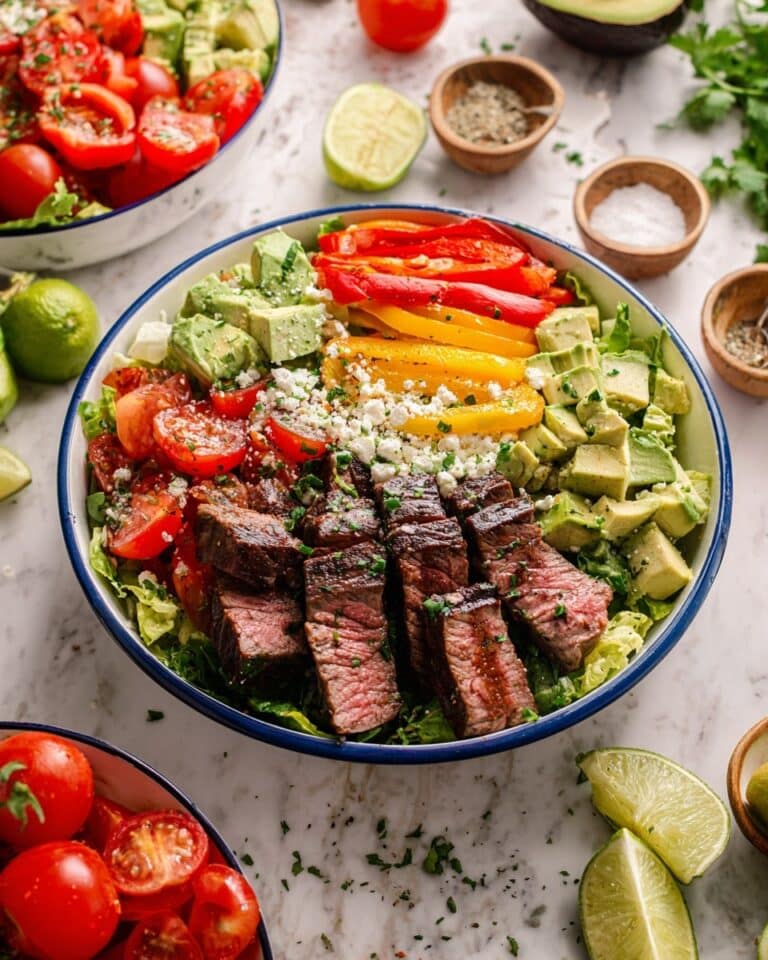 Steak Fajita Salad with Cilantro-Lime Dressing Recipe